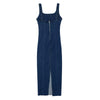 Split U Neck Denim Cami Maxi Dress