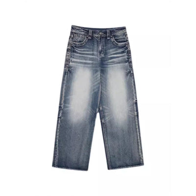 Risen Jeans Y2K High-Rise Wide-Leg Washed Jeans