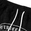 Vintage Inspired Denim Panel Straight Leg Drawstring Pants
