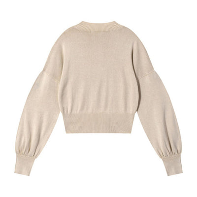 Vintage Snow Wash Cropped Cotton Knit Sweater