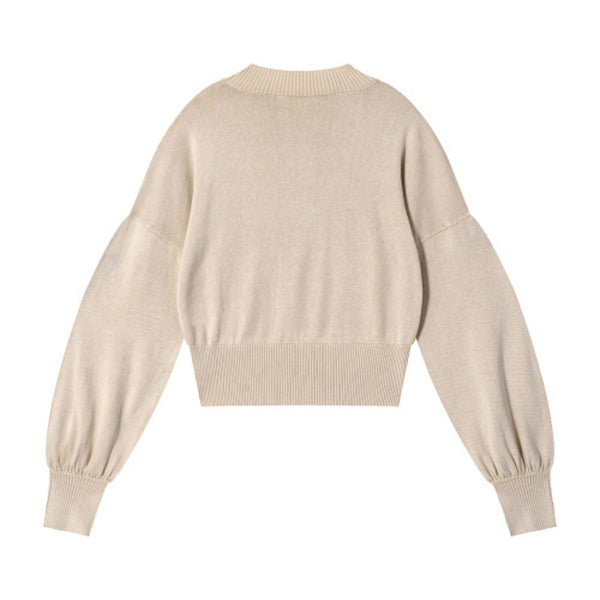 Vintage Snow Wash Cropped Cotton Knit Sweater