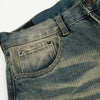 Men's Washed Distressed Denim Loose Vintage Street Pants Mud Dye Holes