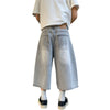 Vintage Sand Wash Straight Leg Denim Shorts