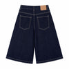 Raw Indigo Wide Leg Denim Shorts