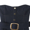 Women's Strapless Belted Denim Midi Dress