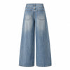 Retro Light Wash Oversized Straight Leg Denim Jeans