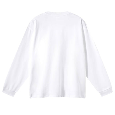 Solid Loose Fit Side Split Hem Long Sleeve T-Shirt