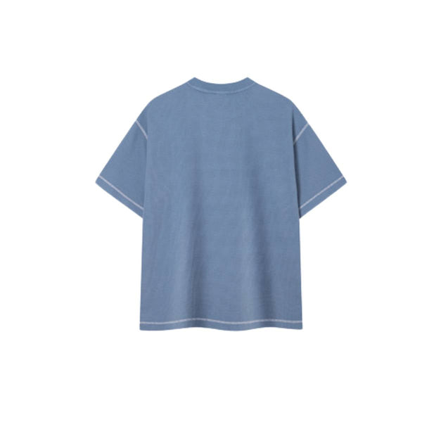 Vintage Waffle Knit Contrast Stitch Oversized T-Shirt