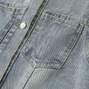 Vintage Wash Lace Trim Denim Vest