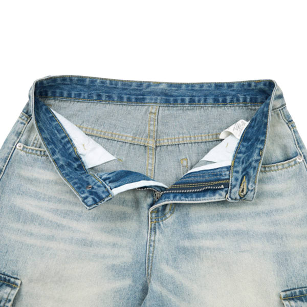 Wash Utility Pocket Denim Shorts