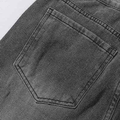 Faded Grey Distressed Wide Leg Vintage Jeans