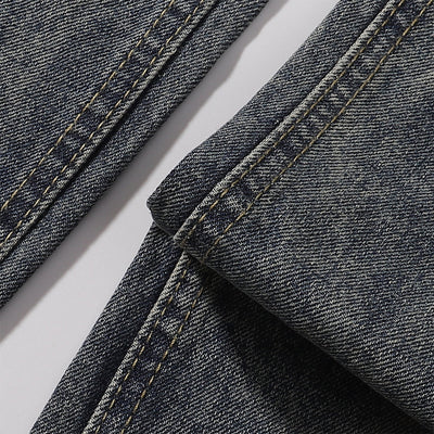 Decorative Rope Dark Wash Vintage Wide Leg Jeans