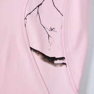 Pink Camo Raglan Sleeve Nature Print Casual Tee