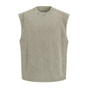 Raw Edge Distressed Studded Sleeveless Tee