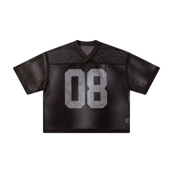 Athletic Mesh Cropped Football Jersey Number 08