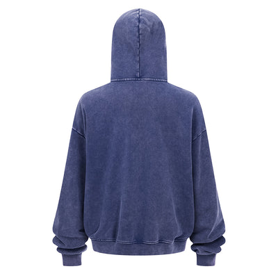 Double Yarn Vintage Washed Zippered Comfort Hoodie