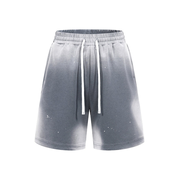 Splatter Dye Washed Distressed Air Mamba Shorts