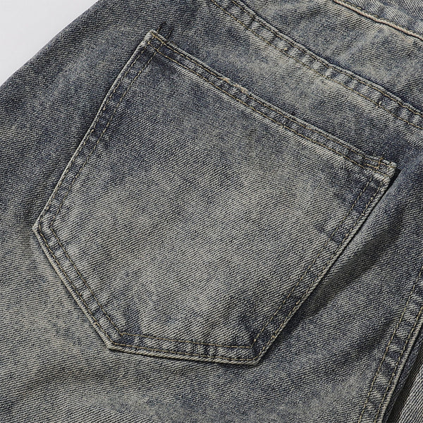 Decorative Rope Dark Wash Vintage Wide Leg Jeans