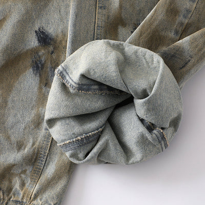 Vintage Tie-Dye Barrel-Leg Distressed Jeans