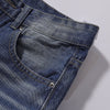 Vintage Wash Whisker Faded Straight Leg Jeans