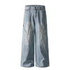 Vintage Washed Utility Cargo Wide-Leg Jeans