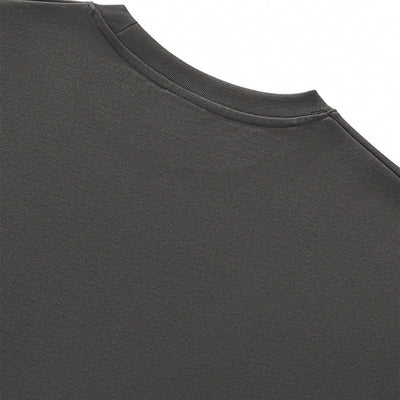 Boxy Cropped Raw Edge T-Shirt