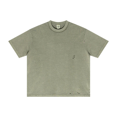 Vintage Wash Reverse Destructive T Shirt 275gsm