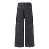 Charcoal Grey Wide-Leg Vintage Washed Jeans