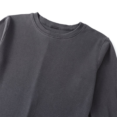 Slim Fit Long Sleeves Ribbed Midi Dress