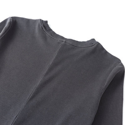 Slim Fit Long Sleeves Ribbed Midi Dress