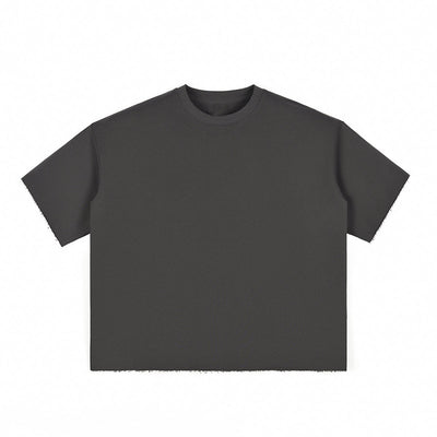 Boxy Cropped Raw Edge T-Shirt