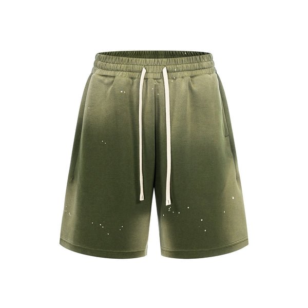 Splatter Dye Washed Distressed Air Mamba Shorts