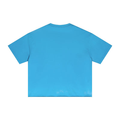 Boxy Raw Edge Washed Loose Short Sleeve Tee