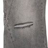Smoky Gray Distressed Wide-Leg Jeans