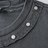 Rivet Detail Washed Boxy Fit T-Shirt