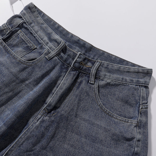 Plaid Patch Back Pocket Denim Shorts