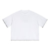 Oversized Minimal Tee Raw Edge Contrast Stitching