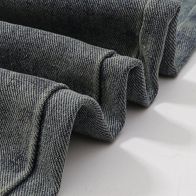 Vintage Wash Wide Leg Denim Jeans