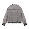"BODY" Graphic Distressed Denim Jacket