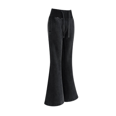 Low-Rise Washed Fleece Flare Sweatpants