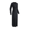Slim Fit Long Sleeves Ribbed Midi Dress