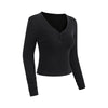 Long-Sleeve Ribbed Henley Top 275gsm