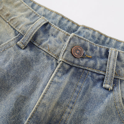 Ink Splash Vintage Wash Bermuda Shorts