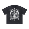 Vintage Washed Skeleton Graphic Oversized Streetwear Tee