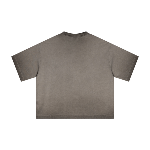 Reverse Fry Washed Vintage Casual Cotton Tee