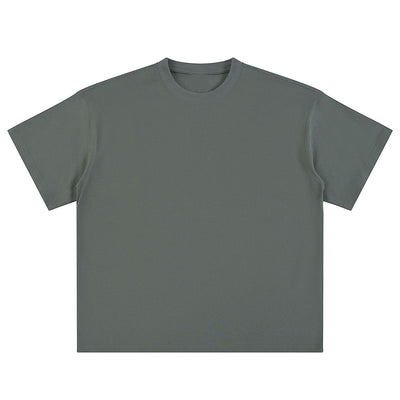 Relaxed Fit Boxy Solid Color Minimal Tee