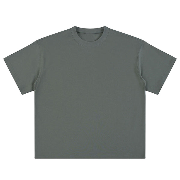 Relaxed Fit Boxy Solid Color Minimal Tee