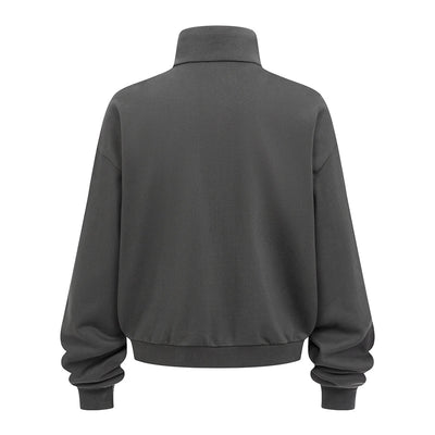 Oversized Zip High Neck Sweatshirt