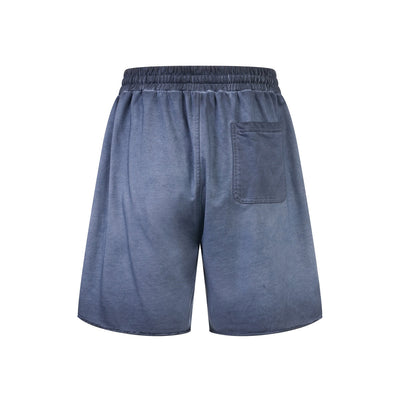 Reverse-Dyed Distressed Raw Edge Shorts