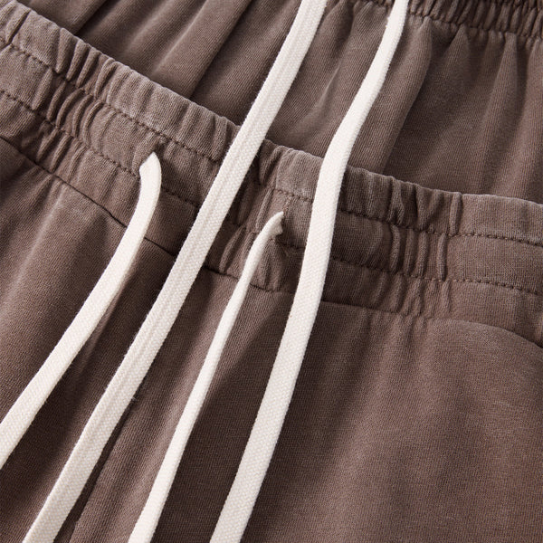 Double Waistband Snow Washed Distressed Shorts